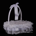 Flower satin lace 3 layers decoration bridal party wedding flower girl basket